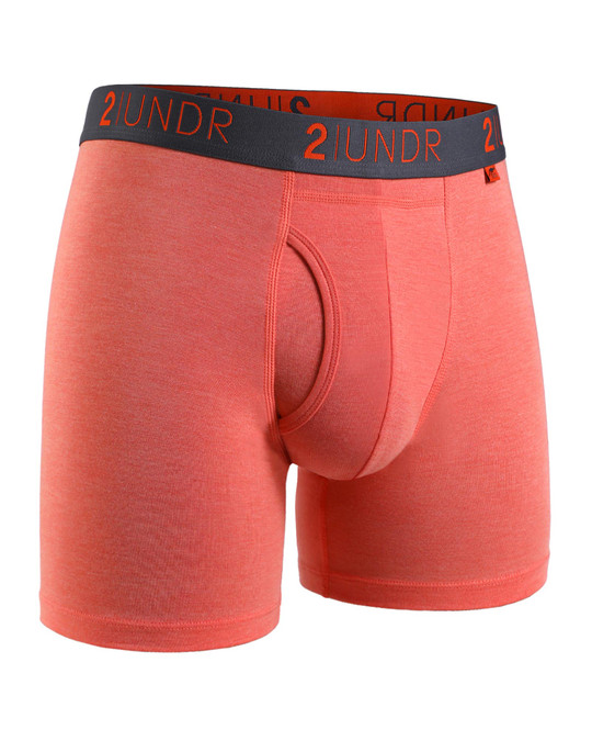 2UNDR Swing Shift Boxer Brief Coral 2U26BB | Front View | Mens Boxer Briefs | Topdrawers Underwear for Men