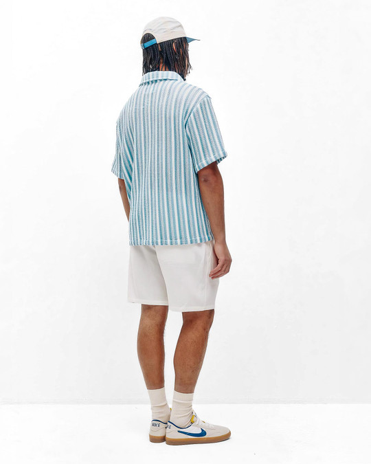 Kuwalla Tee Crochet Stripe Shirt KUL-0126-CS104 | Rear View | Mens Short Sleeve Shirts | Topdrawers Clothing for Men