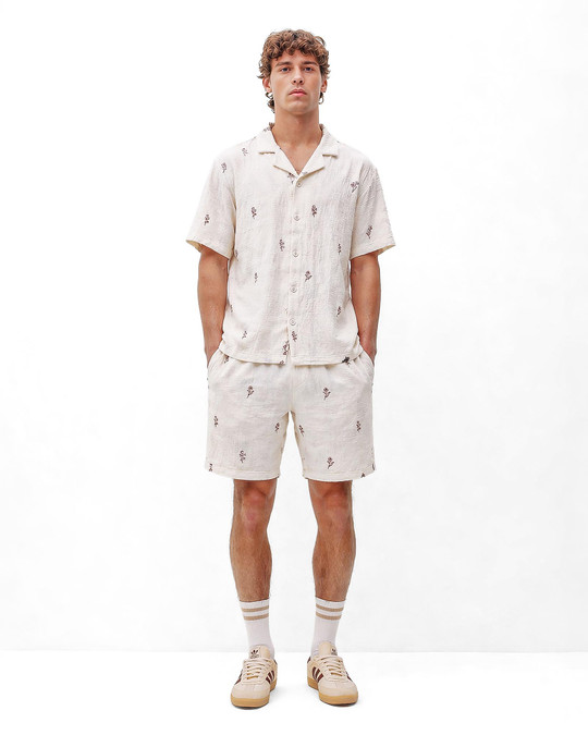 Kuwalla Tee Embroidered Floral Shirt KUL-0126-EFS115 | Front View | Mens Short Sleeve Shirts | Topdrawers Clothing for Men