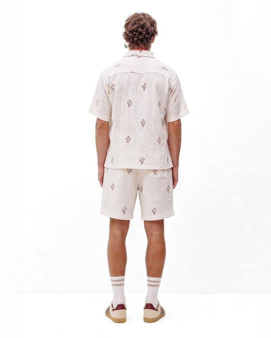 Kuwalla Tee Embroidered Floral Shirt KUL-0126-EFS115 | Rear View | Mens Short Sleeve Shirts | Topdrawers Clothing for Men