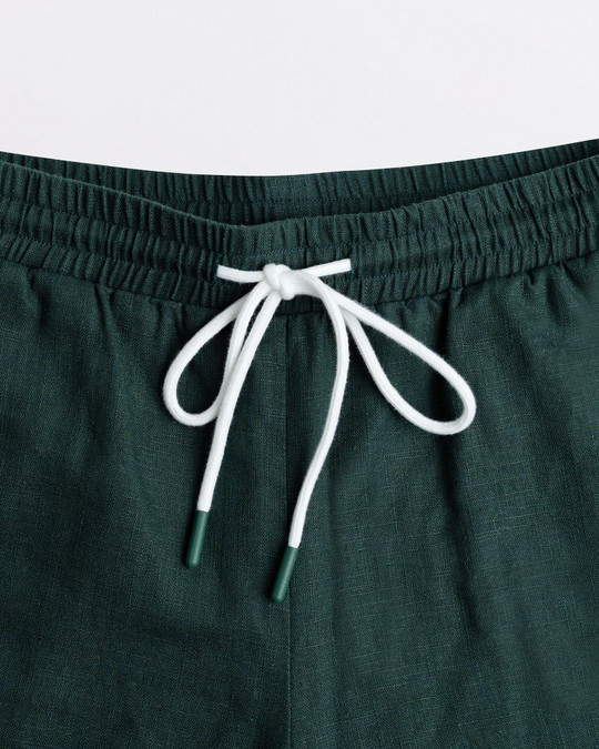 Champlain Linen Short Green CHP-012-SS26009-11 | Front View | Mens Shorts | Topdrawers Clothing for Men