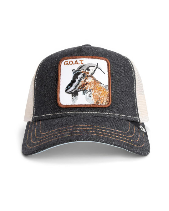 Goorin Bros. The Goat Trucker Dark Denim 101-0385-DEN01 | Front View | Mens Caps | Topdrawers Apparel for Men