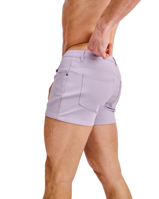 ST33LE Stretch Knit Jeans Shorts 3 Inch Thistle ST-1975 | Rear View | Mens Shorts | Topdrawers Clothing for Men