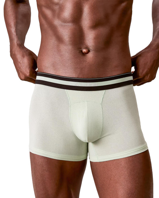 Calvin Klein 3-Pack Icon Active Mesh Trunk Black Fungi Seafoam Wave NB4536G-U2G | Front View | Mens Boxer Briefs | Topdrawers Underwear for Men