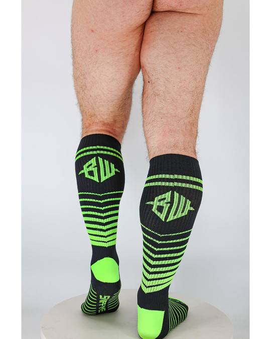 Breedwell After Dark Socks Neon Green 2601-SOCK | Rear View | Mens Long Socks | Topdrawers Apparel for Men