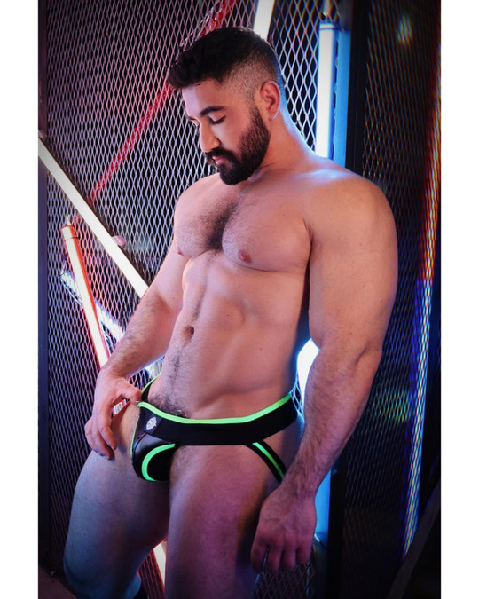 Breedwell After Dark Jock Neon Green 2601-JOCK | Side View | Mens Jockstraps | Topdrawers Underwear for Men