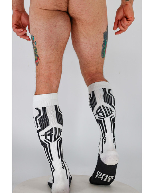 Breedwell Cyber Socks White 2604-SOCK | Rear View | Mens Long Socks | Topdrawers Apparel for Men