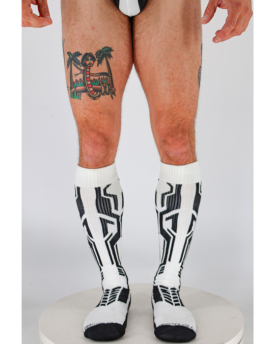 Breedwell Cyber Socks White 2604-SOCK | Front View | Mens Long Socks | Topdrawers Apparel for Men