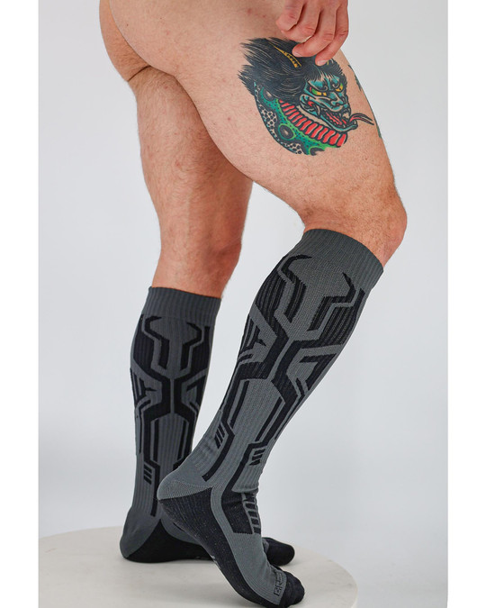 Breedwell Cyber Socks Black 2604-SOCK | Side View | Mens Long Socks | Topdrawers Apparel for Men