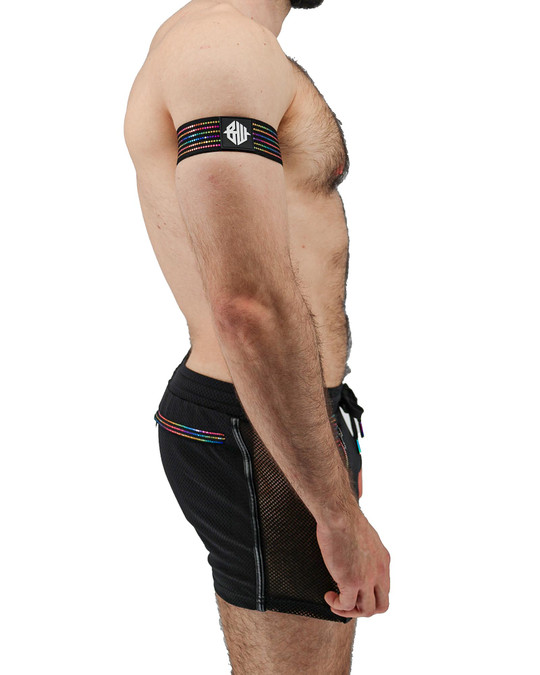 Breedwell Icon Pride Armbands 2605-ARM | Side View | Mens Fetish Harnesses | Topdrawers Underwear for Men