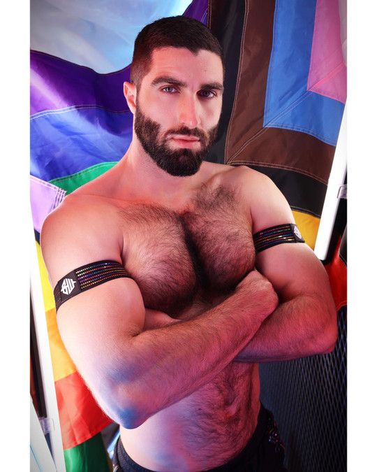 Breedwell Icon Pride Armbands 2605-ARM | Front View | Mens Fetish Harnesses | Topdrawers Underwear for Men