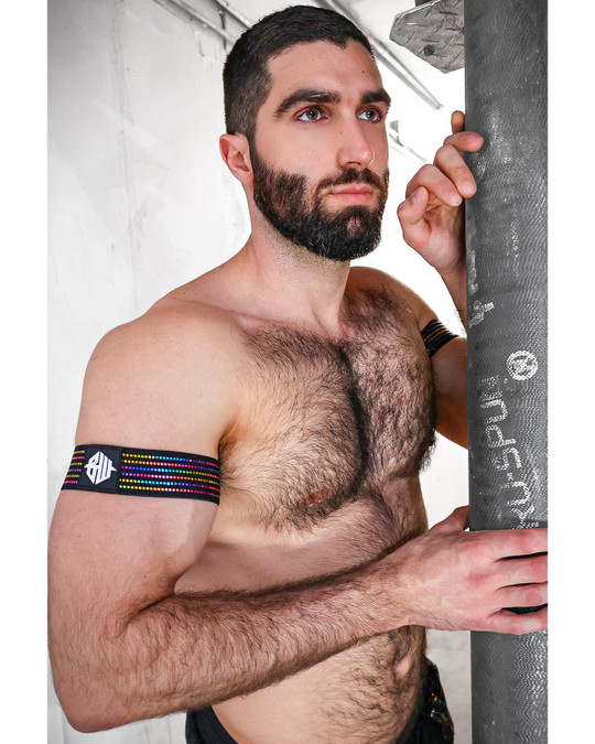 Breedwell Icon Pride Armbands 2605-ARM | Side View | Mens Fetish Harnesses | Topdrawers Underwear for Men