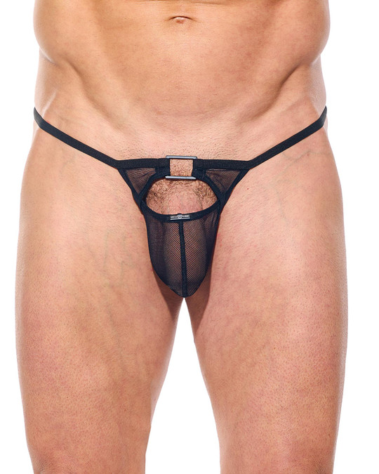 Gregg Homme Kisser String Black 220014 | Front View | Mens String Thongs | Topdrawers Underwear for Men