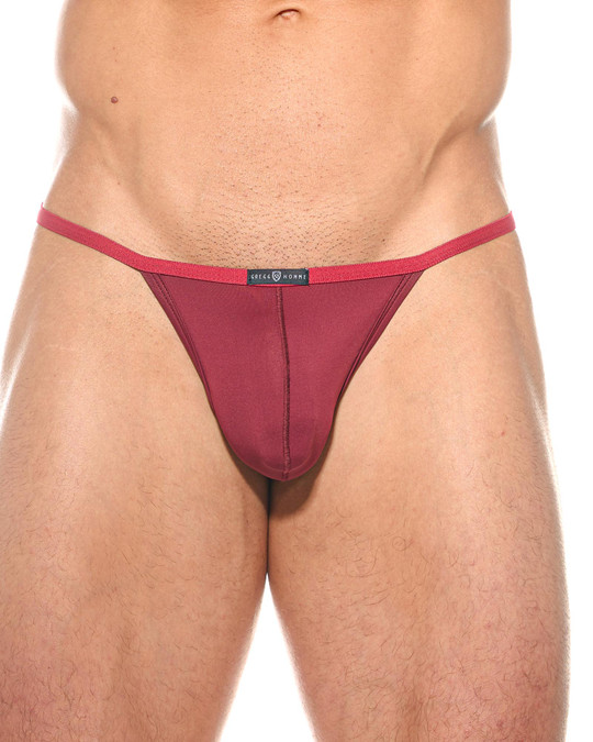Gregg Homme Yoga String Burgundy 190414 | Front View | Mens String Thongs | Topdrawers Underwear for Men