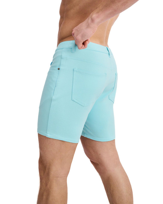 ST33LE Stretch Knit Jeans Shorts Mirage ST-1932 | Rear View | Mens Shorts | Topdrawers Clothing for Men