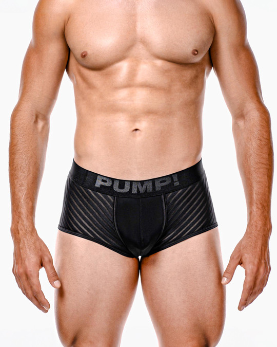 PUMP! Whisper Boxer Black 11112 | Front View | Mens Boxer Briefs | Topdrawers Underwear for Men