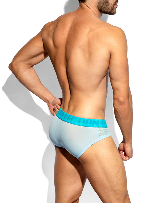 ES Collection Spider Sexy Brief Sky Blue UN2181 | Rear View | Mens Briefs | Topdrawers Underwear for Men