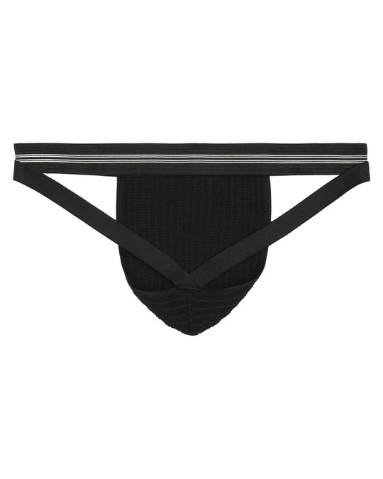 GYM Jockstrap Old School Swim Run Jockstrap  1-Inch Waistband Black GYM011 | Rear View | Mens Jockstraps | Topdrawers Underwear for Men