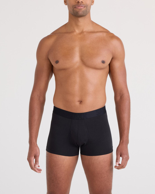 Saxx 2-Pack DropTemp Cooling Cotton Trunk Dark Ink Black SXPP2CT-DIB | Front View | Mens Boxer Briefs | Topdrawers Underwear for Men