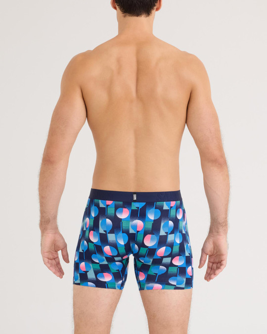 Saxx DropTemp Cooling Cotton Boxer Brief Tee Up Maritime Blue SXBB86F-TUM | Rear View | Mens Boxer Briefs | Topdrawers Underwear for Men