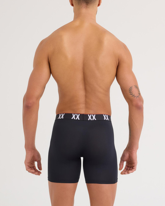 Saxx Multi-Sport Mesh Boxer Brief  Fly Black XX WB SXBB75F-BXX | Rear View | Mens Boxer Briefs | Topdrawers Underwear for Men
