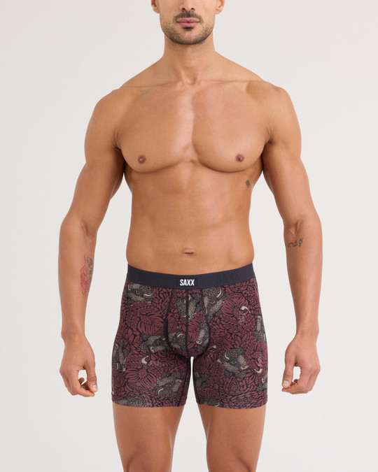 Saxx Vibe Xtra Boxer Brief Smoking Jacket Huckleberry SXVX24F-SJH | Front View | Mens Boxer Briefs | Topdrawers Underwear for Men
