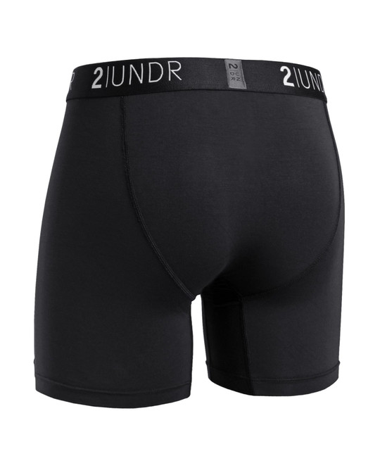 2UNDR Swing Shift Boxer Brief Black Grey 2U01BB-002 | Rear View | Mens Boxer Briefs | Topdrawers Underwear for Men