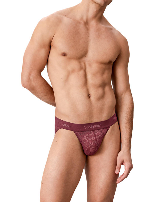 Calvin Klein Sculpt Lace String Thong Established Red NB4629-4GJ | Front View | Mens String Thongs | Topdrawers Underwear for Men
