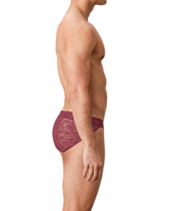 Calvin Klein Sculpt Lace String Thong Established Red NB4629-4GJ | Side View | Mens String Thongs | Topdrawers Underwear for Men