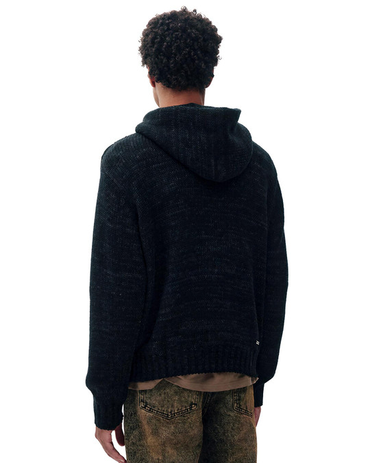 Kuwalla Tee Knitted Zip Hoodie Black KUL-KZH716-0326 | Rear View | Mens Hoodies | Topdrawers Clothing for Men