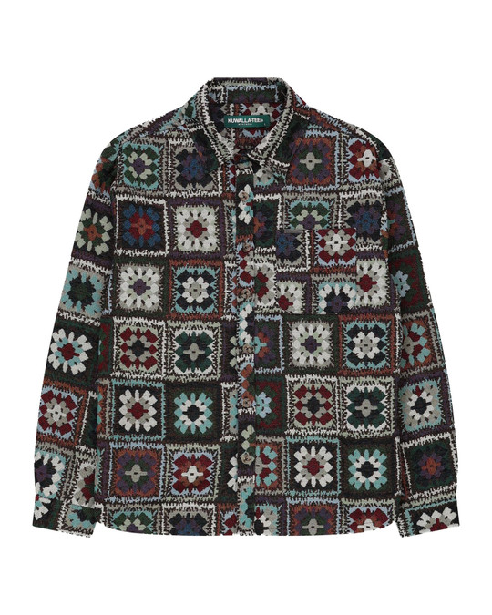 Kuwalla Tee Crochet Tapestry Shirt KUL-CTO118-0326 | Front View | Mens Long Sleeve Shirts | Topdrawers Clothing for Men