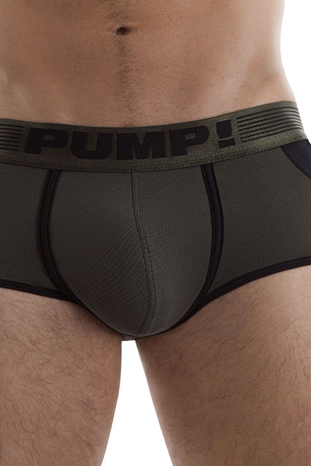 Military Green - PUMP! Access Trunk 15033 - Front View - Topdrawers Underwear for Men