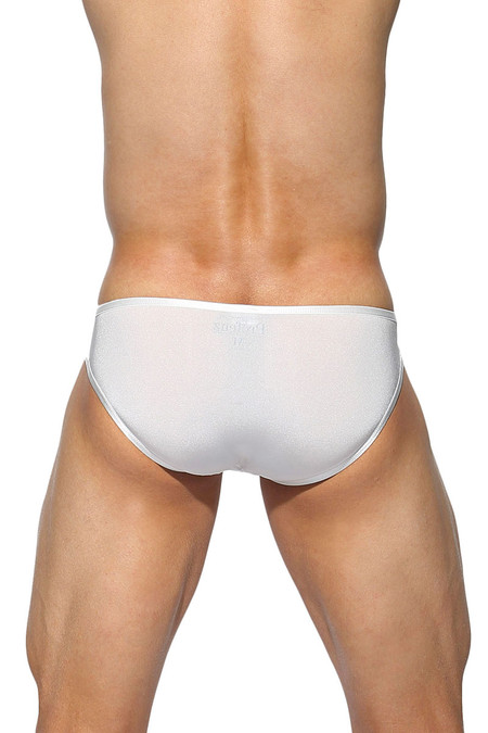 White - Private Structure Desire Intima Mesh Low Rise Bikini DIAMU3455BT - Rear View - Topdrawers Underwear for Men
