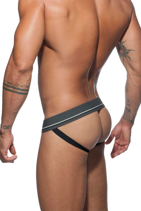 Addicted Camo Mesh Push Up Jock AD700P-1-17M0 Camouflage Grey - Men Jockstraps -  Rear View - Topdrawers Underwear for Men