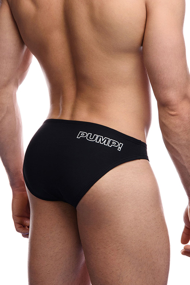 PUMP! Black Water Cheeky Swim Brief 13011 - Mens Swim Bikinis - Rear View - Topdrawers Swimwear for Men
