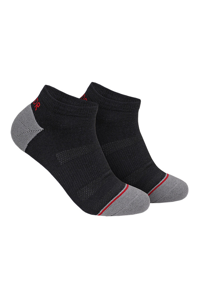 2UNDR Sport Ankle Sock | Black/Grey | 2U71AS-BGR  - Mens Athletic Socks - Front View - Topdrawers Underwear for Men
