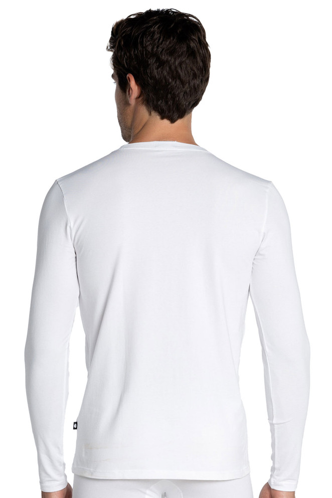 Punto Blanco Basix Long-Sleeve T-Shirt | White | 5338520-000  - Mens T-Shirts - Rear View - Topdrawers Clothing for Men
