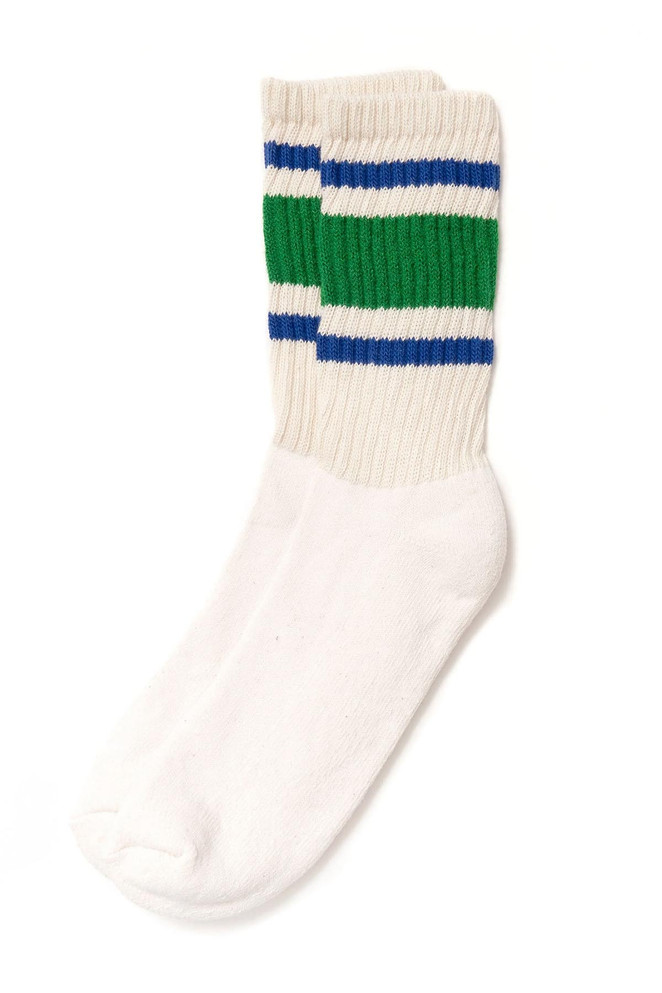 American Trench The Retro Stripe | Kelly Green/Royal | SCK-HM-RETRO  - Mens Socks - Front View - Topdrawers Underwear for Men
