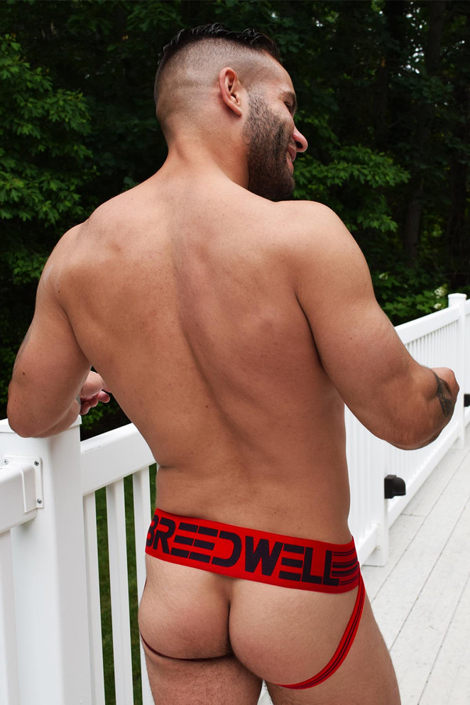Breedwell Cumdump Jock | Red | 2210-JOCK  - Mens Fetish Jockstraps - Rear View - Topdrawers Underwear for Men
