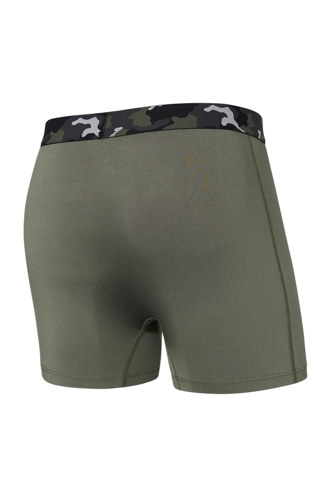 Saxx Sport Mesh Boxer Brief w/ Fly | Dusty Olive  | SXBB12F-DOC  - Mens Boxer Briefs - Rear View - Topdrawers Underwear for Men
