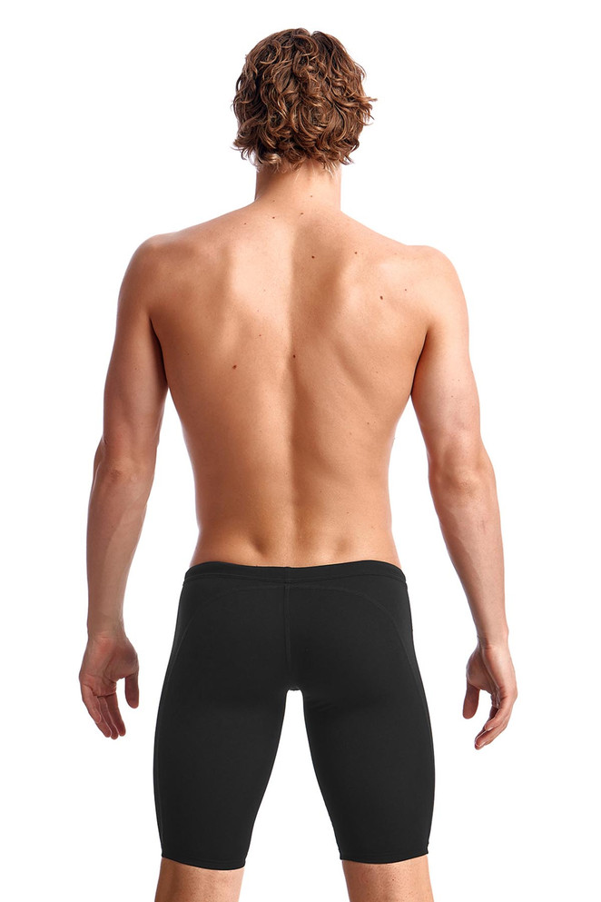 Funky Trunks Training Swim Jammers | Still Black | FT37M00038  - Mens Swim Trunks - Rear View - Topdrawers Swimwear for Men
