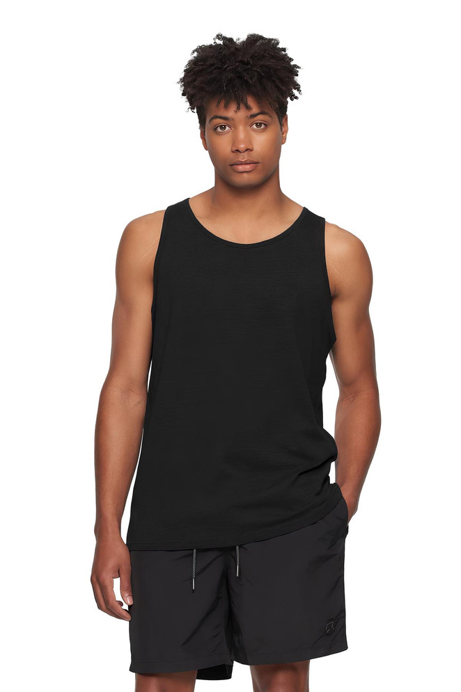 Kuwalla Tee Eazy Tank | Black | KUL-ET1855  - Mens Tank Top Singlets - Front View - Topdrawers Clothing for Men
