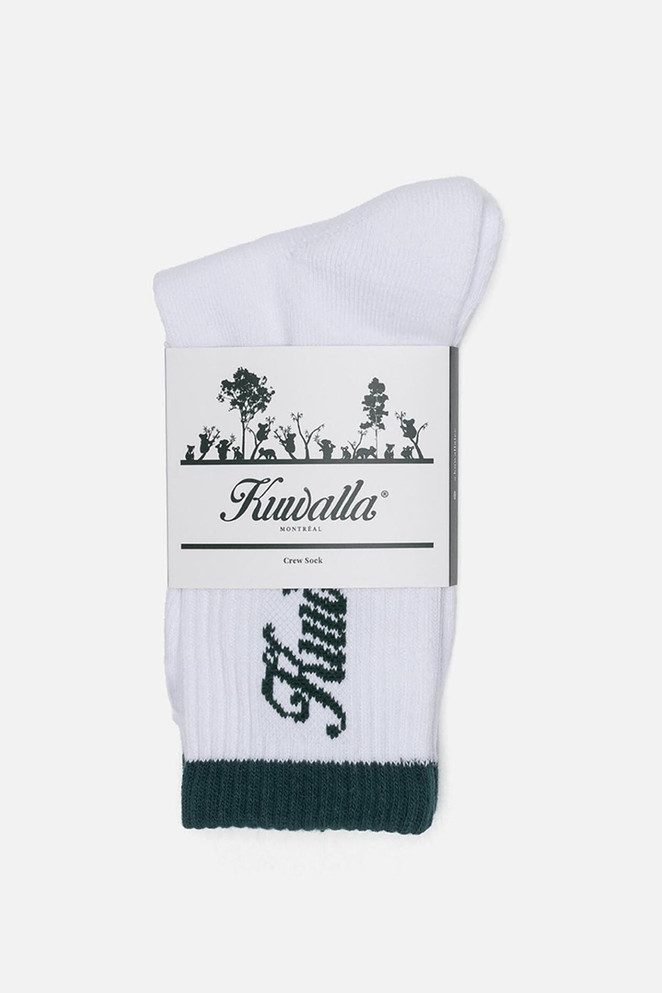 Kuwalla Tee Crew Sock | Deep Green KUL-SOCK2-DPGN | Front View | Mens Crew Socks | Topdrawers Apparel for Men