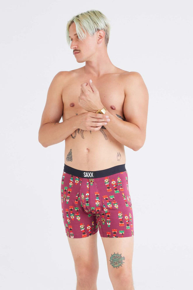 Saxx Ultra Boxer Brief Fly | Nutcracker Merlot SXBB30F | Front View | Mens Boxer Briefs | Topdrawers Underwear for Men