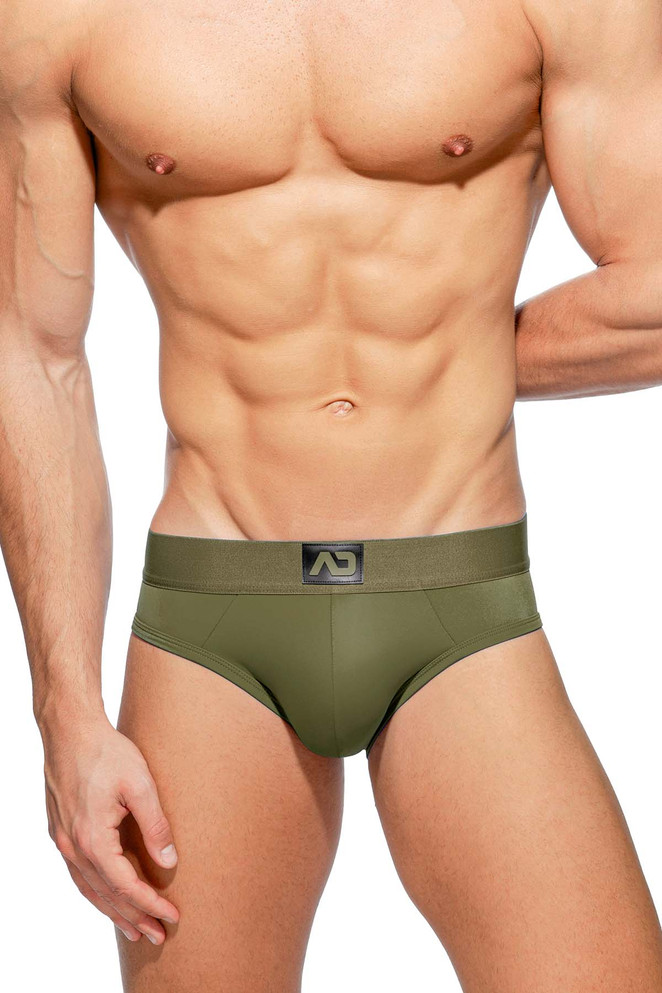 Addicted Fetish Bottomless Fetish Brief | Khaki ADF92 | Front View | Mens Jock Briefs | Topdrawers Underwear for Men