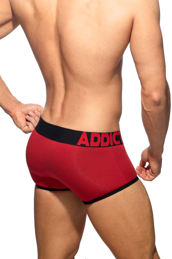 Addicted Open Fly Cotton Trunk | Black AD1203 | Rear View | Mens Boxer Briefs | Topdrawers Underwear for Men
