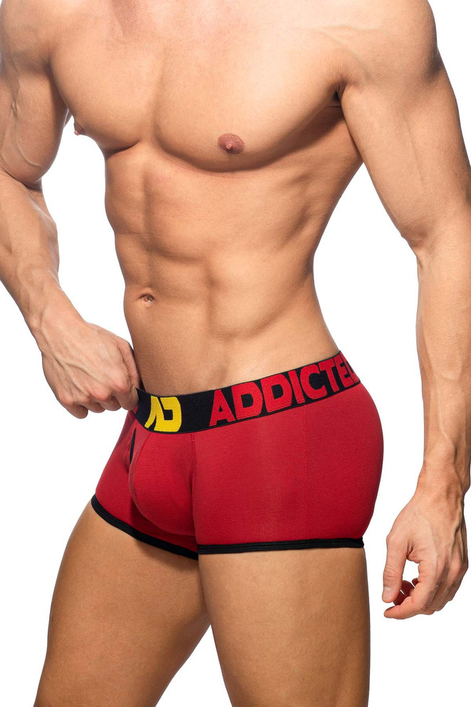 Addicted Open Fly Cotton Trunk | Black AD1203 | Side View | Mens Boxer Briefs | Topdrawers Underwear for Men