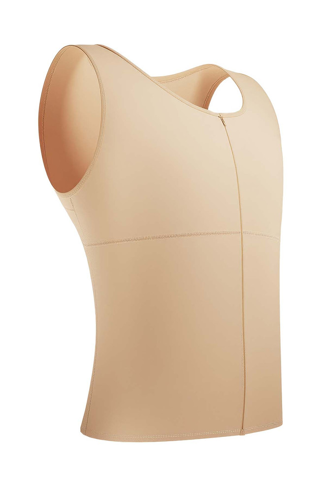 Leo PowerSlim Double Layer Compression Vest | Golden Beige 35027 | Front View | Mens Sleeveless T-Shirts | Topdrawers Clothing for Men