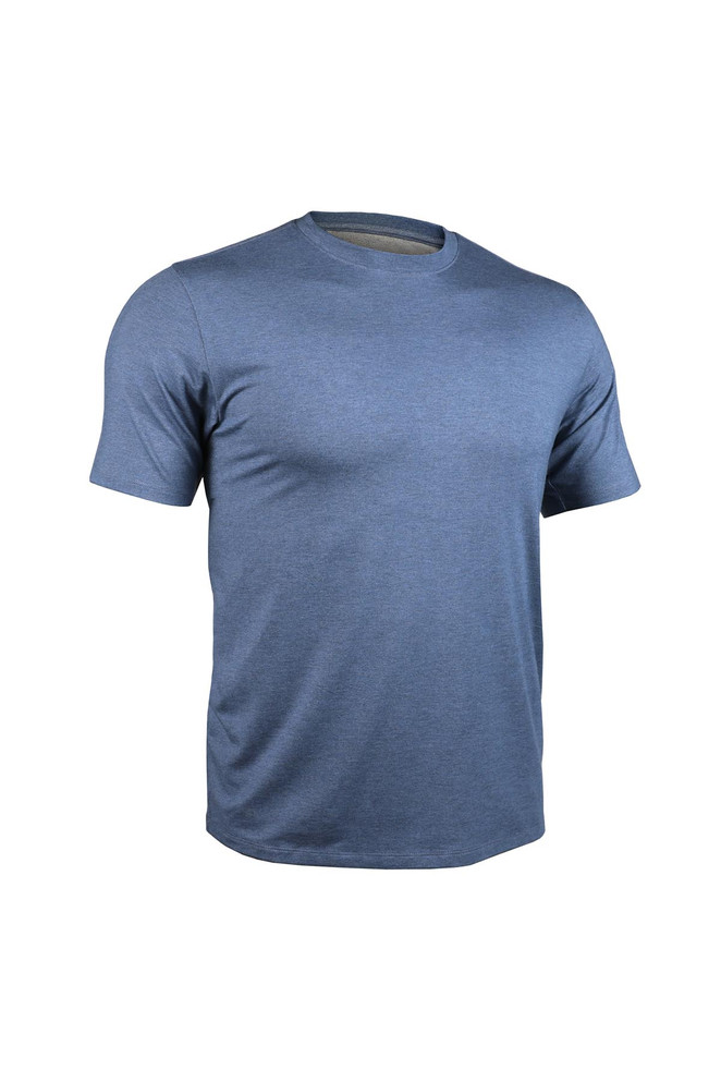 2UNDR Luxury Crew Tee | Heathered Indigo 2U09CN | Front View | Mens T-Shirts | Topdrawers Clothing for Men