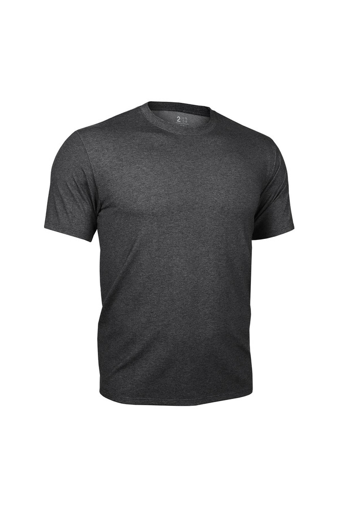 2UNDR Luxury Crew Tee | Charcoal 2U09CN | Front View | Mens T-Shirts | Topdrawers Clothing for Men
